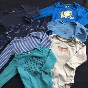 7 onesie lot for 12-18 months boy bundle